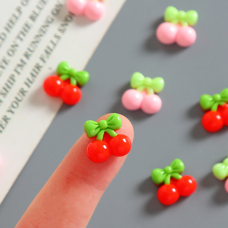 Phone Accessories Clipart - 20Pcs Cartoon Red Pink Cherry Resin