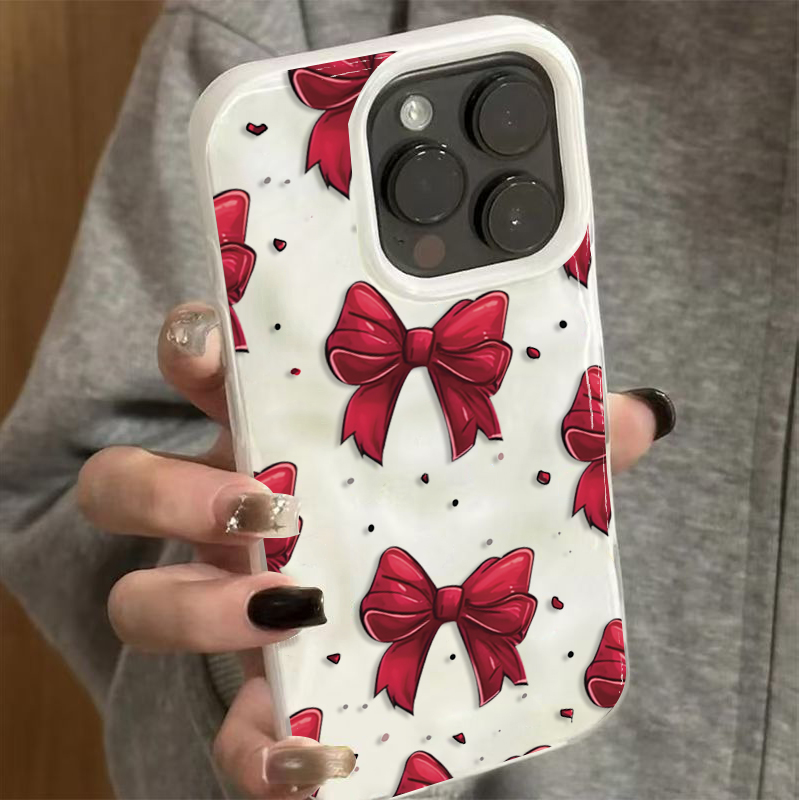 White Red Bow Pattern Phone Ca - огляд і ціна Phone Accessories Red