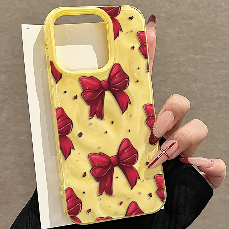 White Red Bow Pattern Phone Ca - огляд і ціна Phone Accessories Red