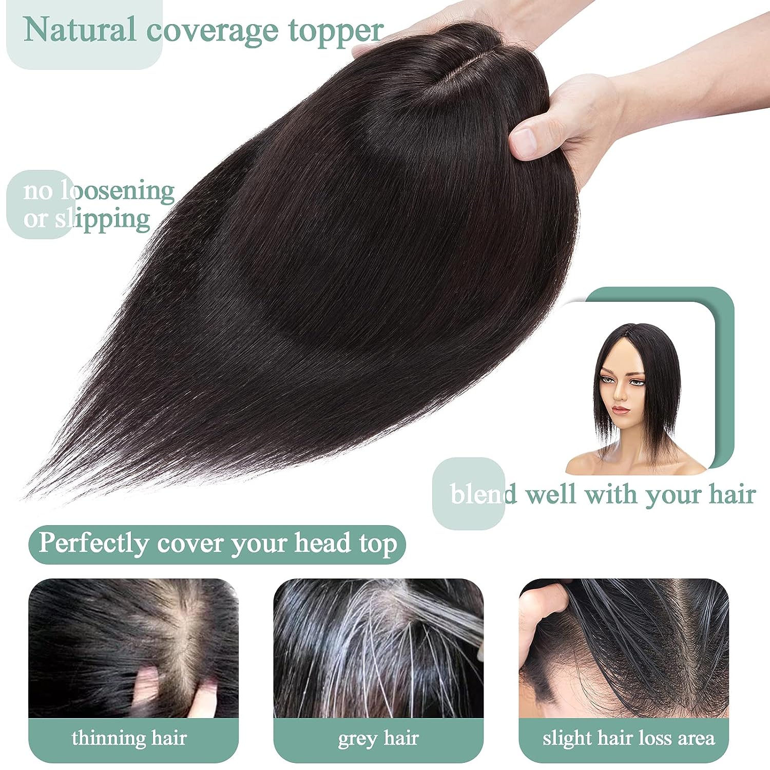 Women Topper Human Hair Straig - огляд і ціна Phone Accessories On Top
