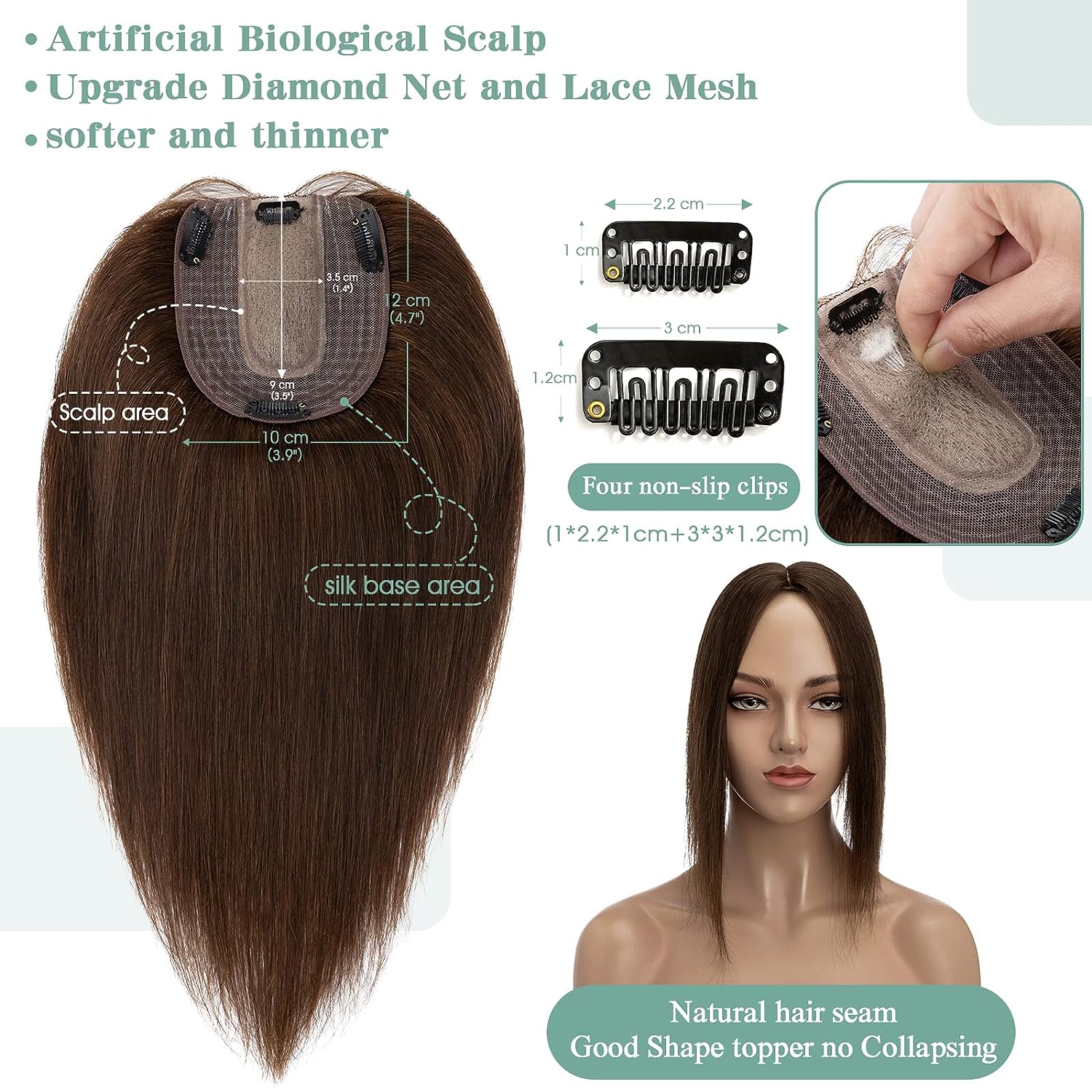 Women Topper Human Hair Straig - огляд і ціна Phone Accessories On Top