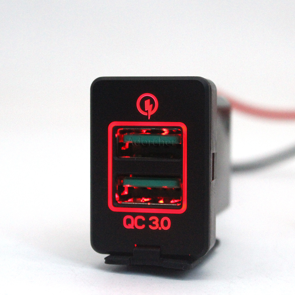 1PC Red LED Car Charger Dual Q - огляд і ціна Phone Accessories Red