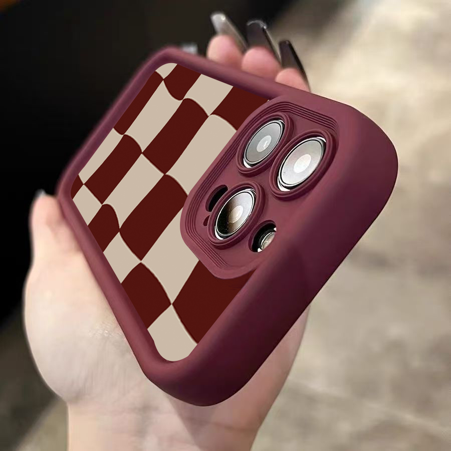 Wine Red Deform Grid Pattern P - огляд і ціна Phone Accessories Red