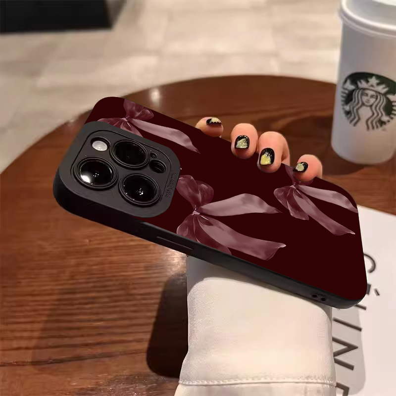 Wine Red Bowknot Pattern Soft  - огляд і ціна Phone Accessories Red