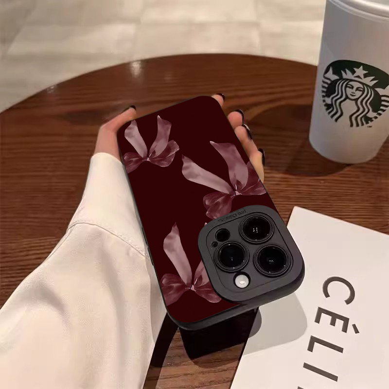 Wine Red Bowknot Pattern Soft  - огляд і ціна Phone Accessories Red