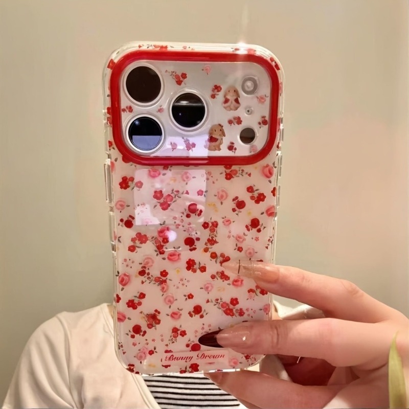 Lovely Cartoon Red Flowers Pat - огляд і ціна Phone Accessories Red